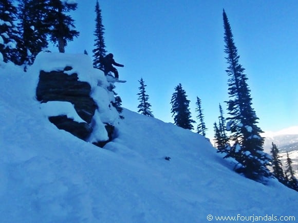 Snowboarding Cliff Drop Marmot Basin