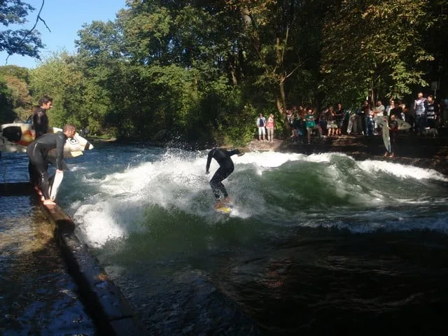 River Surfing in Munich, Germany