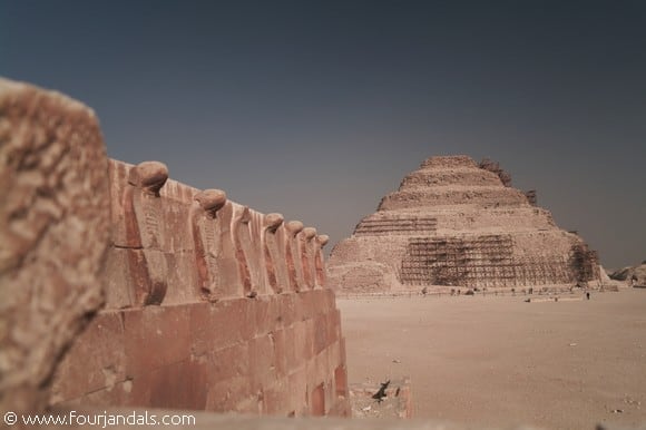 Cobras protecting the Step Pyramid in Cairo