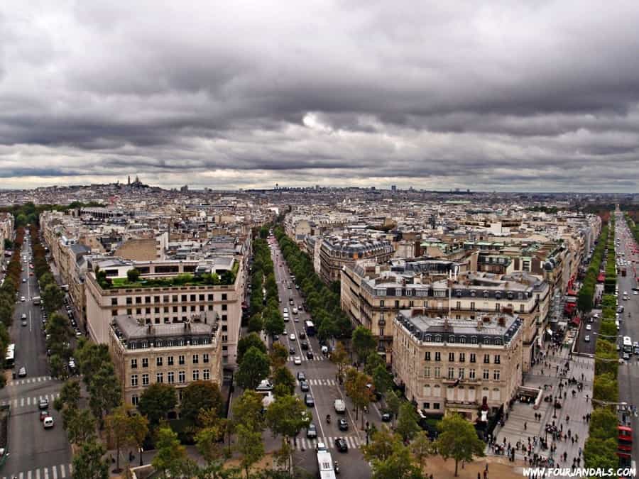 View from the top of Arc de Triomphe