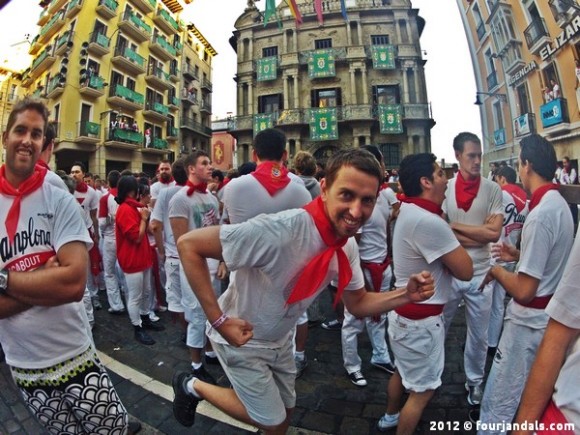 Running with the Bulls in Pamplona