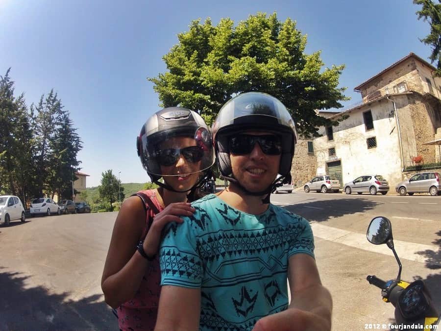 Cole and Adela, Couples Travel, Scooter in Tuscany