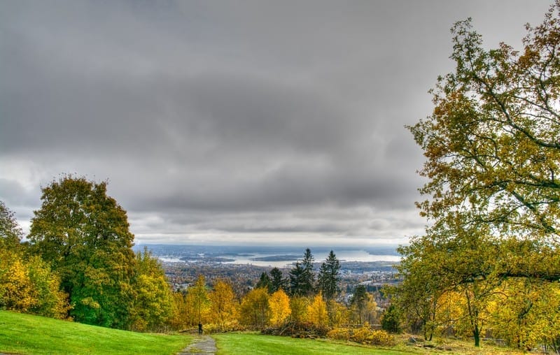 Autumn in Oslo from Holmenkollen Ski Jump