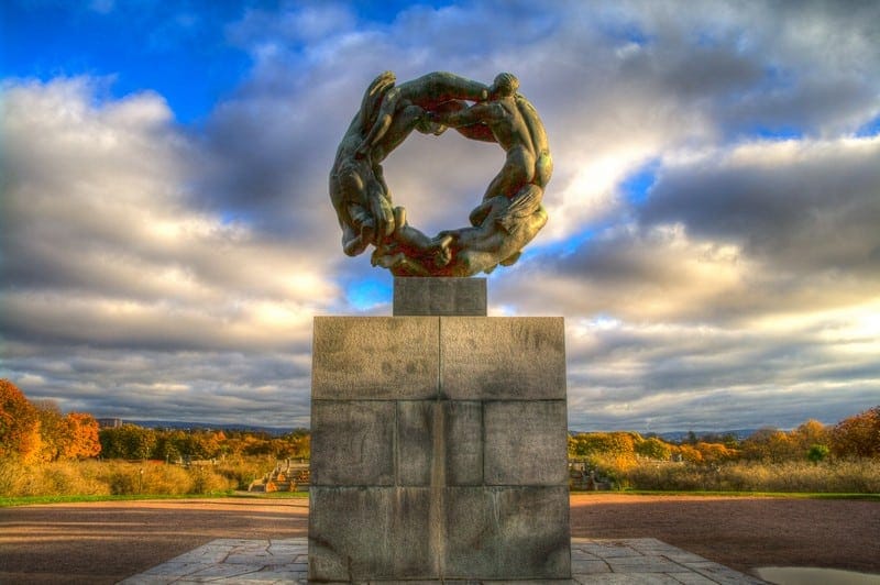 Vigeland Park Oslo Statues Autumn