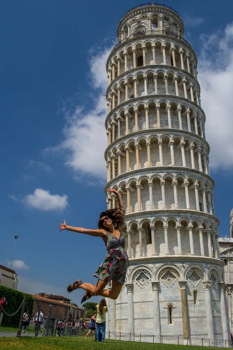 Adela funny jumping Pisa