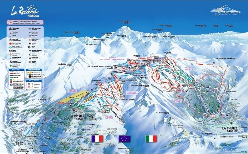 La Rosiere Ski Resort Guide - Skiing in France 33 La Rosiere Ski Resort Piste Map