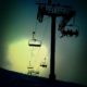 Silhouettes on Chairlifts, La Rosiere Ski Resort, French Alps