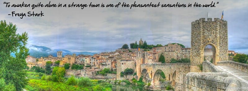 Besalu Village Bridge Panorama