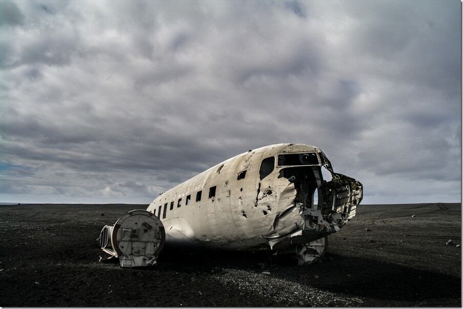 Plane Crash on Solheimajokull Beach near Vik