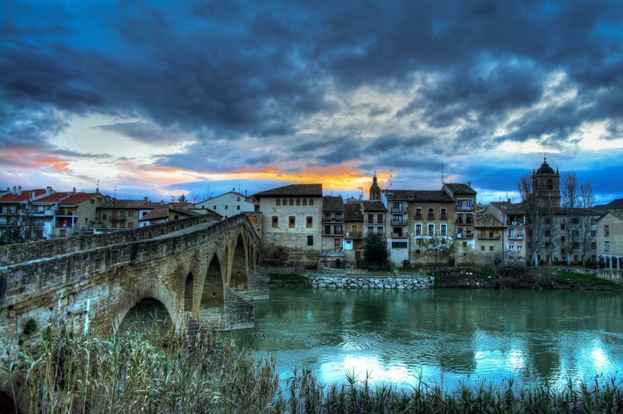 Puenta la Reina Bridge and Sunrise