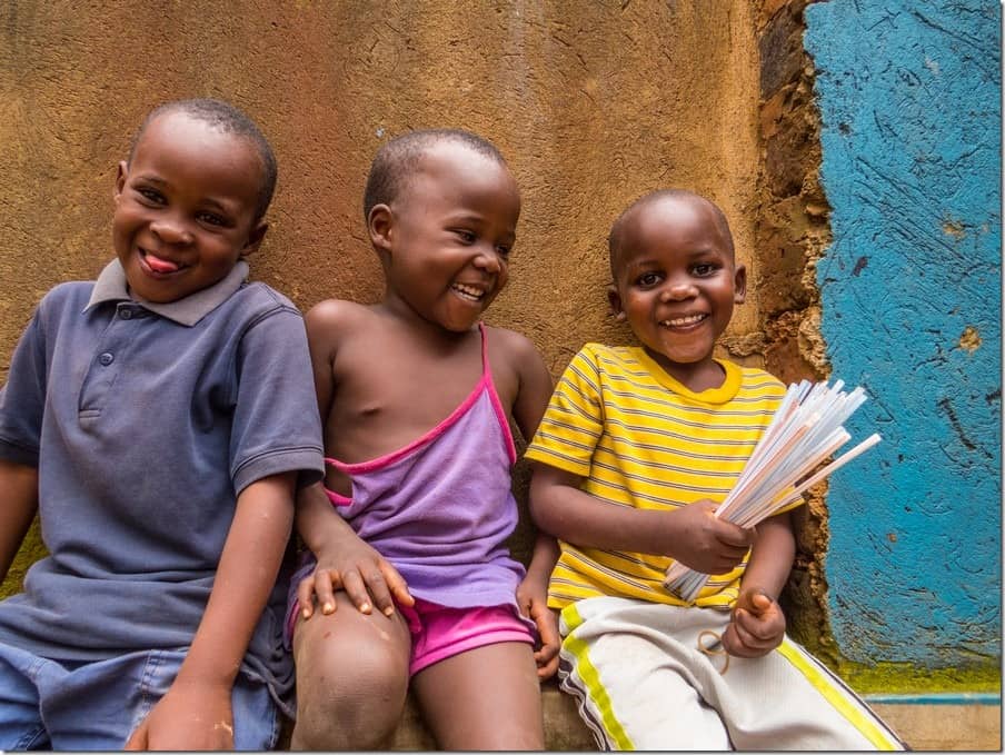 Laughing children in Bwaise Slum