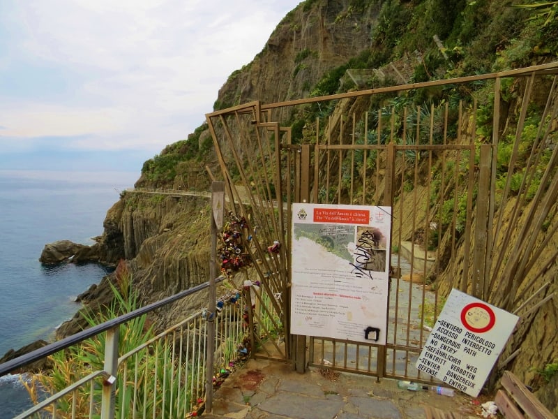 Two of the Cinque Terre walk ways are currently closed
