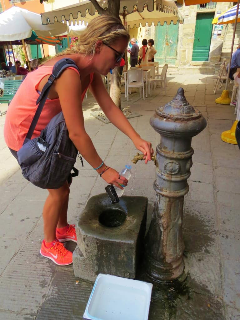 Fresh cold water in Cinque Terre