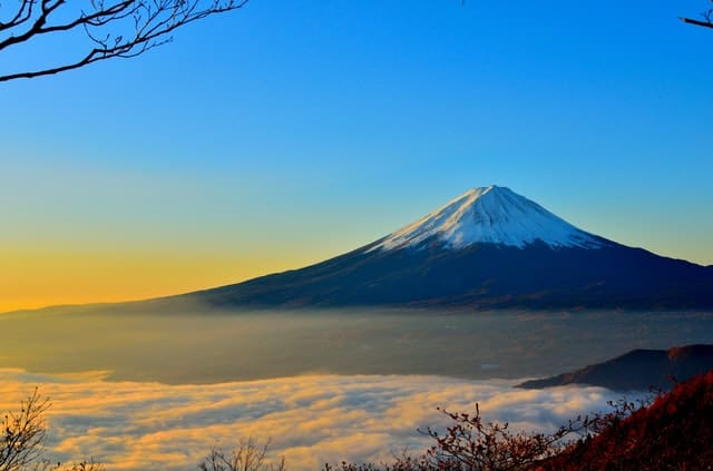 mt fuji sea of clouds sunrise 46253