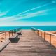 beach bench boardwalk clouds 462024