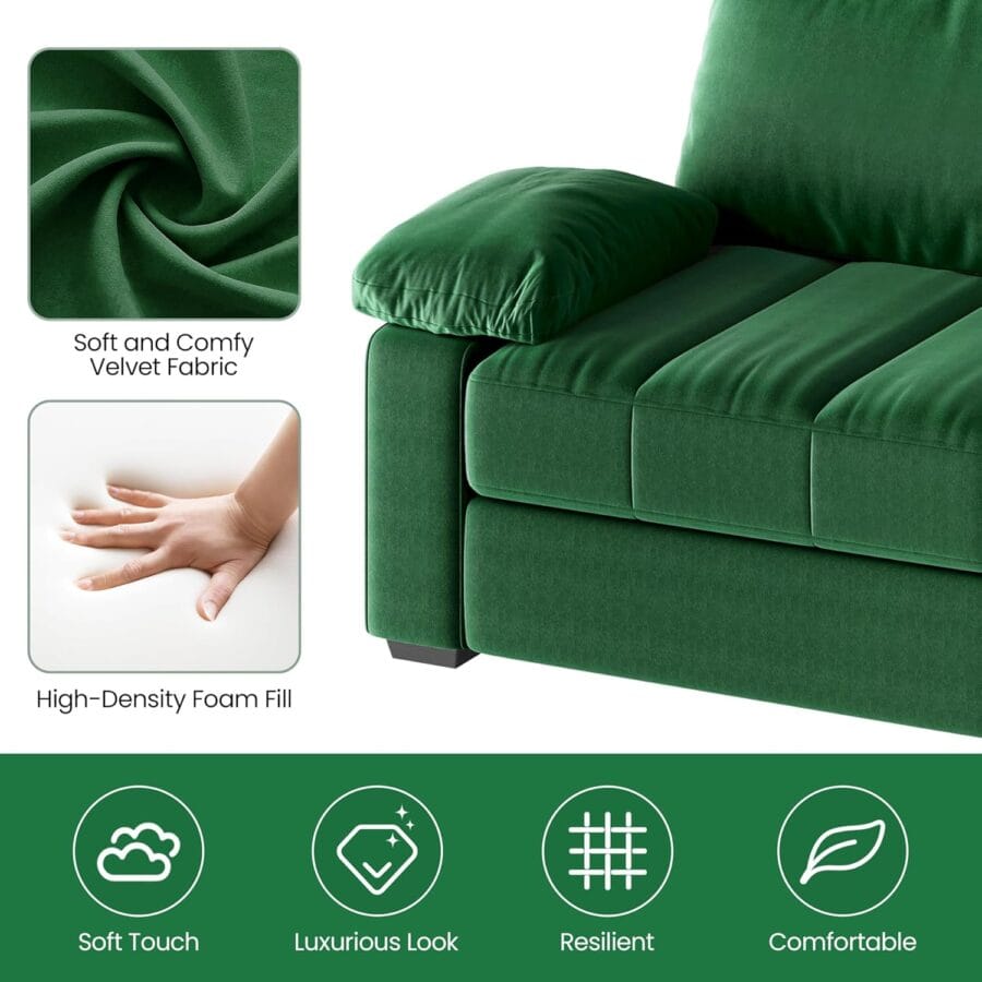 Choosing the Right Sofa for Your Airbnb: Yaheetech Velvet Upholstered Loveseat Sofa Bed 5 81YAZklVNbL. AC SL1500