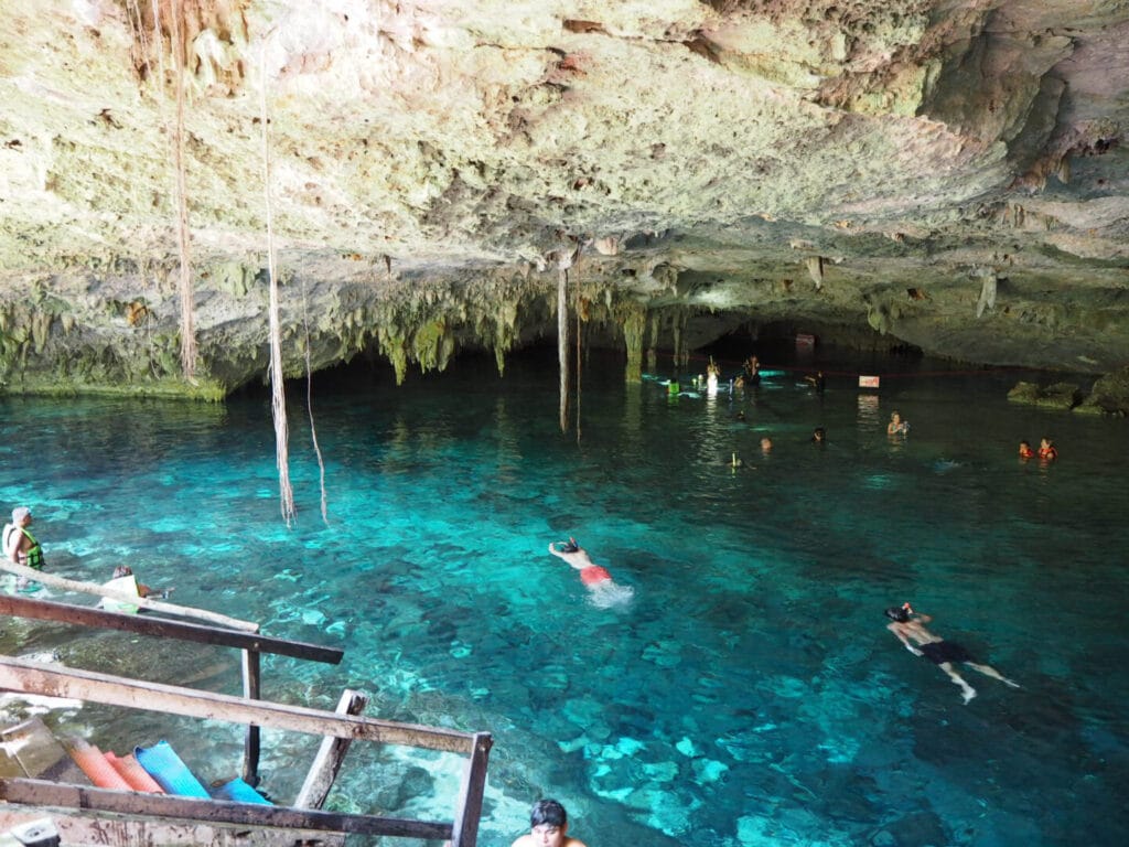 Cenote Dos Ojos Tulum Mexico swimmers 1440x1080 1