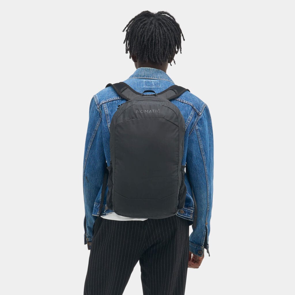 Navigator Collapsible Pack 16L Black shown on person back view
